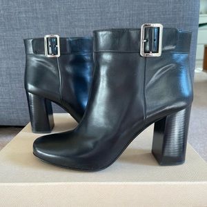 Prada booties. Black leather. Size 10